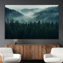 Captivating Misty Forest Wall Art Premium Canvas Print,