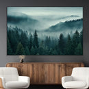 Captivating Misty Foggy Forest Wall Art Premium Canvas Print