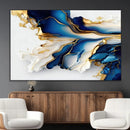 Gold Marble Art - Abstract Geode Gold And Blue Marble Shape