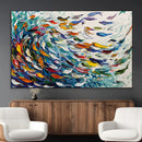 Modern Abstract Fish Shoal Wall Art Canvas Print, Colorful by MyGreatCanvas | Canvas Wall Art Prints | Photo Prints & Wall Decor