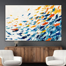 Abstract Fish Shoal Wall Art Canvas Print, Colorful Fish