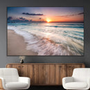 Sunset Beach Wall Art – Soothing Coastal Landscape, Ready to