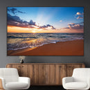 Golden Hour Beach Sunset Wall Art | Canvas Print | Ready to