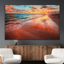 Sunset Beach Wall Art | Ocean Canvas Print | Coastal Wall