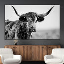 Texas Highland Cow Longhorn Canvas Print - Rustic Farmhouse by MyGreatCanvas | Canvas Wall Art Prints | Photo Prints & Wall Decor