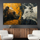 Bear and Bull Wall Art Canvas Print – Abstract Animal
