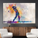 Watercolor Golf Swing Wall Art Canvas Print | Vibrant