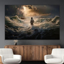 Jesus Walking on Water Wall Art Canvas Print - Religious