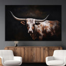 Texas Longhorn Wall Art Canvas Print | Western Ranch Decor |