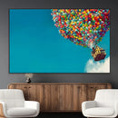 Carl Fredricksen, Up Movie Wall Art, Colorful Balloon House