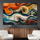 Abstract Wave Wall Art | Ready to Hang Framed Canvas Print |