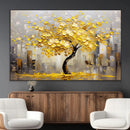 Golden Tree Canvas Print | Abstract Wall Art for Modern