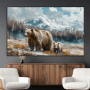 Bear and Baby Bear Wall Art Canvas Print