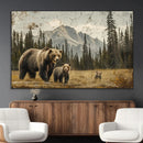 Rustic Grizzly 399 Bear Family Wall Art Canvas Print by MyGreatCanvas | Canvas Wall Art Prints | Photo Prints & Wall Decor
