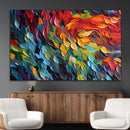 Vibrant Abstract Leaf Wall Art Canvas Print | Bold Colorful