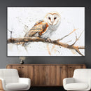 Barn Owl Wall Art on Branch | Stunning Canvas Print for