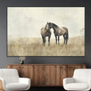 Chines Style Grunge Horses Wall Art Canvas Print