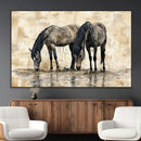 Chinese Style Abstract Black Horses Wall Art Canvas Print - by MyGreatCanvas | Canvas Wall Art Prints | Photo Prints & Wall Decor