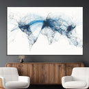 Flight Route Map Wall Art Canvas Print, Abstract Air Traffic