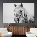 White Horse Wall Art | Ready to Hang and Framed | Winter