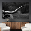 Cow Longhorn Wall Art | Black and White Print | Ready to by MyGreatCanvas | Canvas Wall Art Prints | Photo Prints & Wall Decor