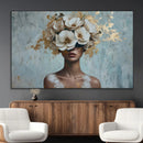Golden Petal Wall Art - Petal Silhouette Woman Wall Art by MyGreatCanvas | Canvas Wall Art Prints | Photo Prints & Wall Decor