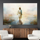 Framed Jesus Walking on Water Wall Art - 3-Panel Christian