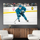 San Jose Sharks Ice Hockey Player Wall Art Canvas Print