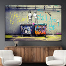 Banksy Life is Short Wall Art - Iconic Graffiti Art on by MyGreatCanvas | Canvas Wall Art Prints | Photo Prints & Wall Decor