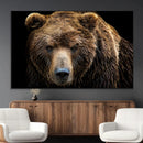 Grizzly Brown Bear Canvas Wall Art, Wildlife Animal Canvas