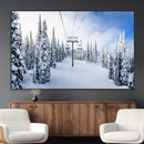 Winter Ski Lift Wall Art Print - Landscape Wall Art | Snowy