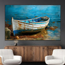 Vintage Boat on Tranquil Waters | Coastal Wall Art for