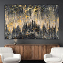 Golden Forest Abstract Wall Art | Dark Forest with Gold