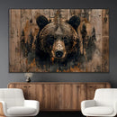 Rustic Grizzly 399 Wall Art | Triptych Canvas Print | Rustic