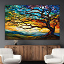 Vibrant Mosaic Tree of Life Wall Art | Stained Glass Style