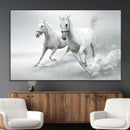 Large Wall Art Canvas Print – Beautiful Running White Horses