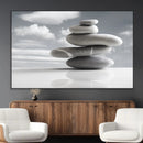 Still Life Black and White Zen Stones Wall Art Canvas,