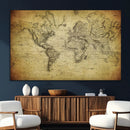 Push Pin World Map Canvas Print – Travel Tracker Wall Art
