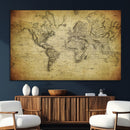 Push Pin World Map Canvas Print – Travel Tracker Wall Art