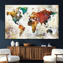 Watercolor World Map Canvas Print – Framed Wall Art for by MyGreatCanvas | Canvas Wall Art Prints | Photo Prints & Wall Decor