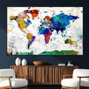 World Map Canvas Print – Detailed Map of the World Wall Art by MyGreatCanvas | Canvas Wall Art Prints | Photo Prints & Wall Decor
