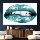 Blue Lips Wall Art Canvas Print