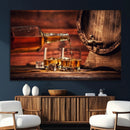 Whiskey and Cigar Canvas Wall Art | 3 Panel Bar Room Decor by MyGreatCanvas | Canvas Wall Art Prints | Photo Prints & Wall Decor