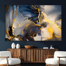 Large Abstract Wall Art Print -  Gold and Blue Abstract