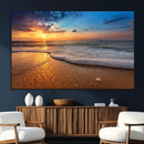 Sunset and Beach at Night Wall Art Canvas Print