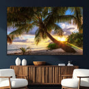 Tropical Island Sunset on the Beach Palms Wall Art Canvas by MyGreatCanvas | Canvas Wall Art Prints | Photo Prints & Wall Decor