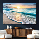 Sunset Beach Waves Canvas Wall Art – 5-Panel Ocean Sunset by MyGreatCanvas | Canvas Wall Art Prints | Photo Prints & Wall Decor