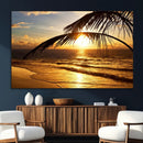 Golden Tropical Beach Sunset Canvas Triptych, Coastal Palm by MyGreatCanvas | Canvas Wall Art Prints | Photo Prints & Wall Decor