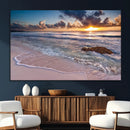 Sea Ocean Sunset Beach Wall Art Canvas Print