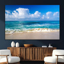 Tropical Beach 3-Panel Canvas Wall Art – Serene Ocean Waves